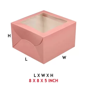 8 X 8 X 5 PEACH COLOR CAKE BOX - PACK OF 50 NOS