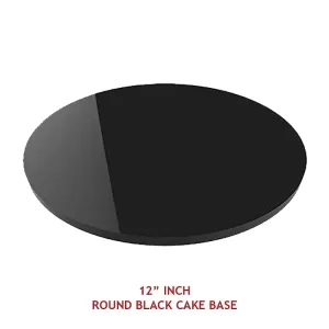 12" INCH ROUND BLACK CAKE BASE - PACK OF 100pcs