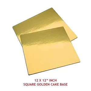 12 X 12" INCH SQUARE GOLDEN CAKE BASE - PACK OF 100pcs