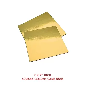 7 X 7" INCH SQUARE GOLDEN CAKE BASE - PACK OF 100pcs