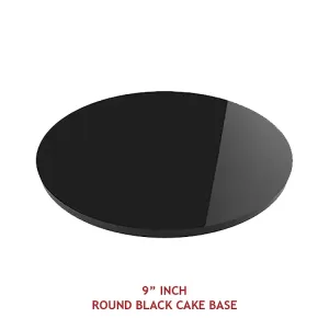 9" INCH ROUND BLACK CAKE BASE - PACK OF 100pcs