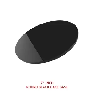 7" INCH ROUND BLACK CAKE BASE - PACK OF 100pcs