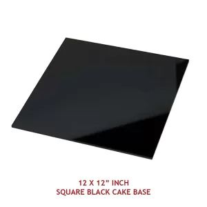 12 X 12" INCH SQUARE BLACK CAKE BASE - PACK OF 100pcs
