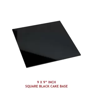 9 X 9" INCH SQUARE BLACK CAKE BASE - PACK OF 100pcs