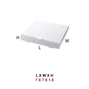 7 X 7 X 1.5 INCH WHITE PIZZA BOX - PACK OF 25 NOS